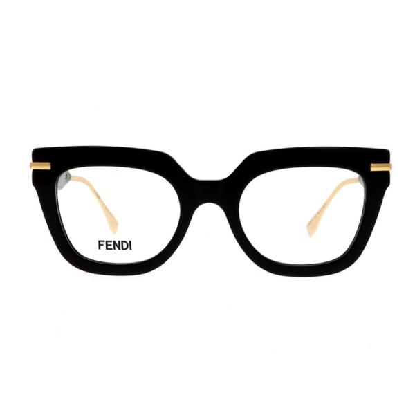 Monture de lunettes FENDI FE50065I, forme carrée en acétate pour femme.