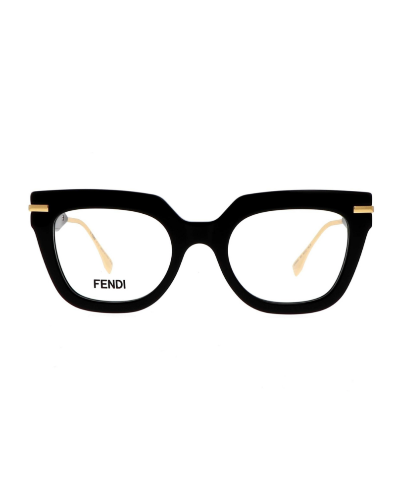 Monture de lunettes FENDI FE50065I, forme carrée en acétate pour femme.