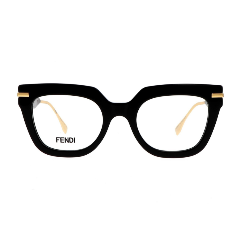 Monture de lunettes FENDI FE50065I, forme carrée en acétate pour femme.