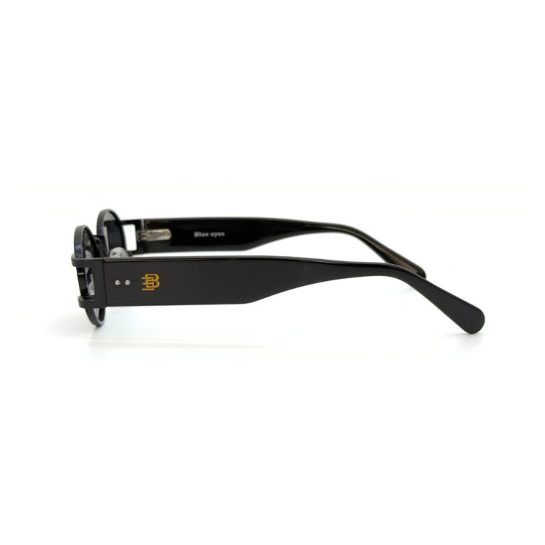 Lunettes de soleil Blue Eyes modèle AK17219, monture ovale vintage en métal et acétate pour femme et homme.