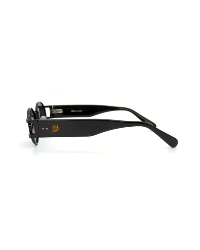 Lunettes de soleil Blue Eyes modèle AK17219, monture ovale vintage en métal et acétate pour femme et homme.