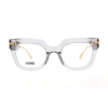 Monture de lunettes FENDI FE50065I, forme carrée en acétate pour femme.