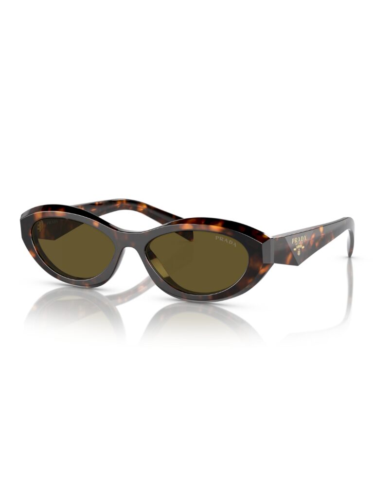 Lunettes de soleil Prada SPR 26Z pour femme en acétate marron.