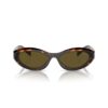 Lunettes de soleil Prada SPR 26Z pour femme en acétate marron.