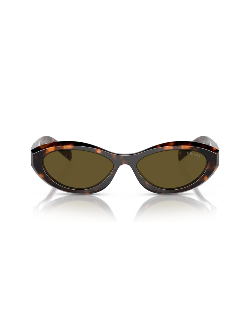 Lunettes de soleil Prada SPR 26Z pour femme en acétate marron.