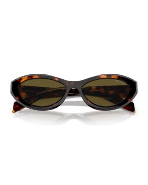 Lunettes de soleil Prada SPR 26Z pour femme en acétate marron.