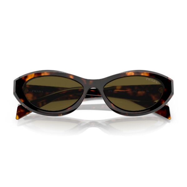 Lunettes de soleil Prada SPR 26Z pour femme en acétate marron.