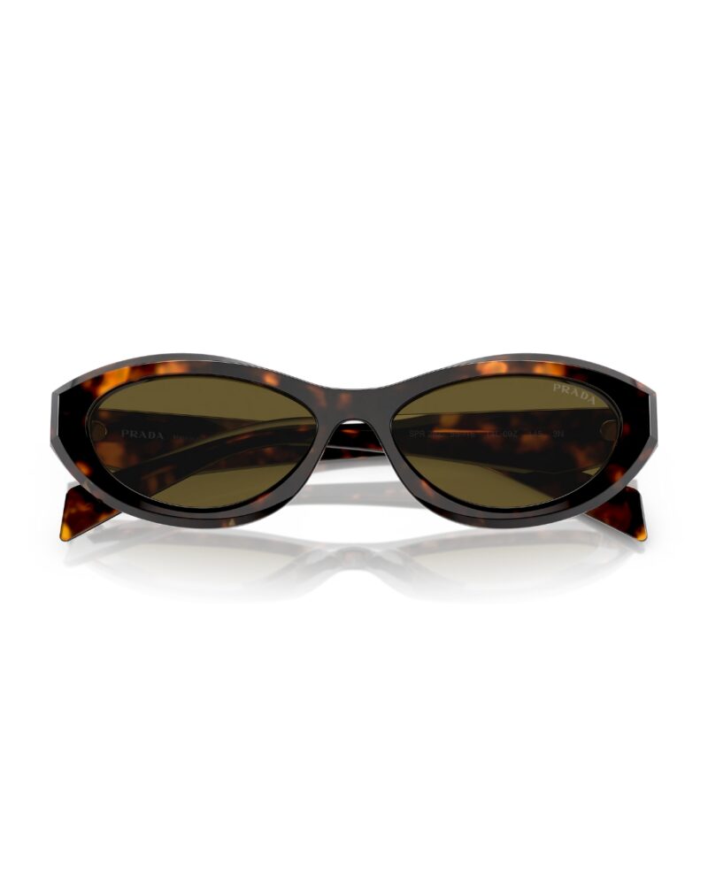 Lunettes de soleil Prada SPR 26Z pour femme en acétate marron.