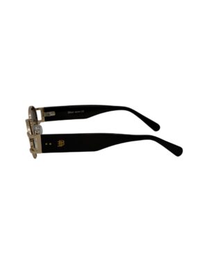 Lunettes de soleil Blue Eyes modèle AK17219, monture ovale vintage en métal et acétate pour femme et homme.