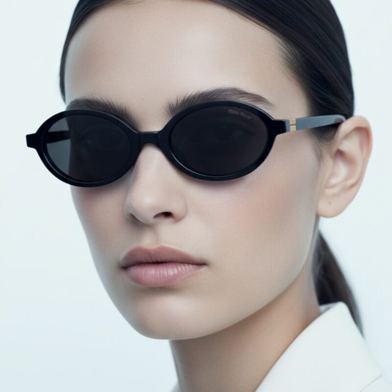 Lunettes de soleil femme Miu Miu modèle Regard MU 04ZS en acétate ovale