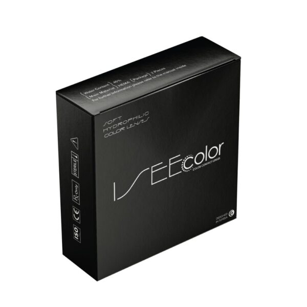 Lentille de contact couleur Ocean Blue de la marque ISEE COLOR, disponible chez AZZABIOPTIC