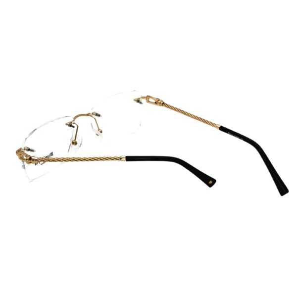 Lunettes de vue sans cadre Blue Eyes Percée, finition dorée, monture rectangulaire légère