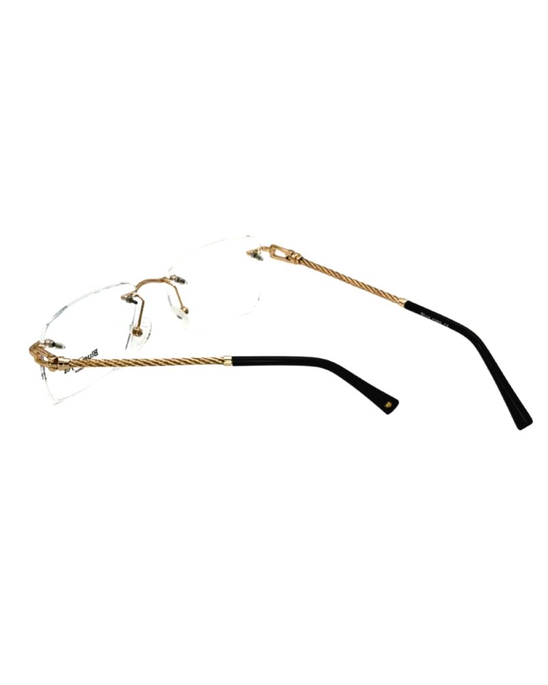 Lunettes de vue sans cadre Blue Eyes Percée, finition dorée, monture rectangulaire légère