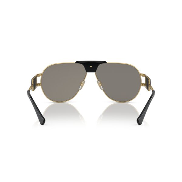 Lunettes de soleil Versace Aviateur VE2252 1002/6G or miroir argent – Vue face Lunettes de soleil Versace Aviateur VE2252 1002/6G monture or verres miroir argent