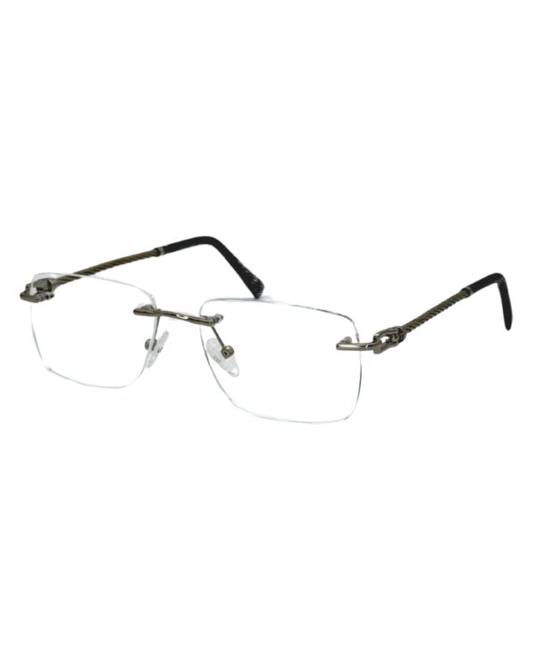 Lunettes de vue sans cadre Blue Eyes Percée, finition Argent, monture rectangulaire légère