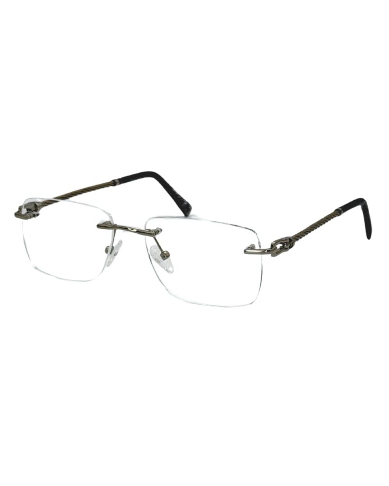 Lunettes de vue sans cadre Blue Eyes Percée, finition Argent, monture rectangulaire légère