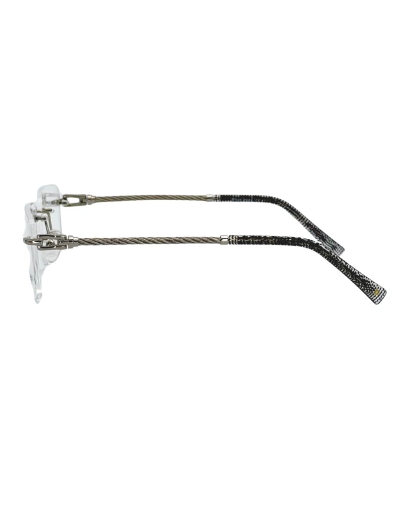 Lunettes de vue sans cadre Blue Eyes Percée, finition Argent, monture rectangulaire légère
