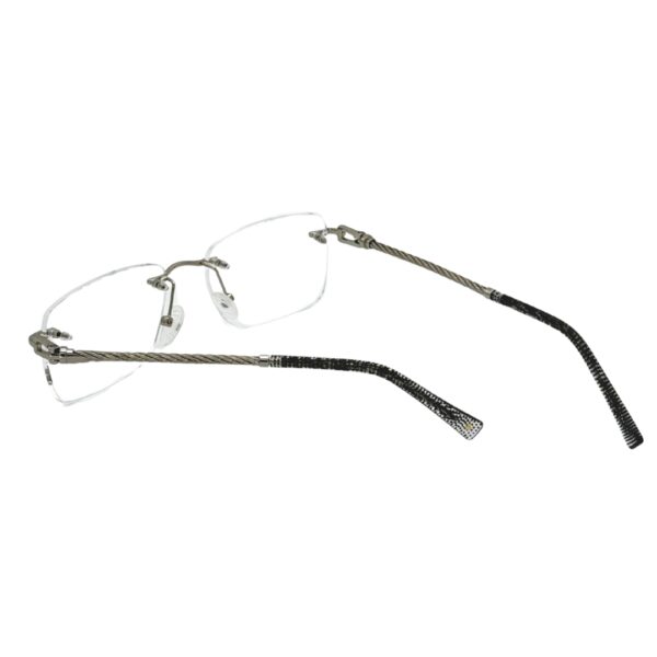 Lunettes de vue sans cadre Blue Eyes Percée, finition Argent, monture rectangulaire légère