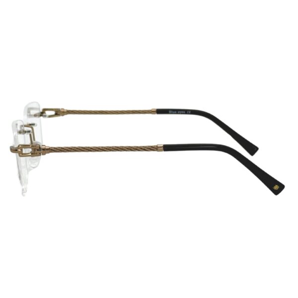 Lunettes de vue sans cadre Blue Eyes Percée, finition dorée, monture rectangulaire légère