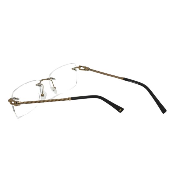 Lunettes de vue sans cadre Blue Eyes Percée, finition dorée, monture rectangulaire légère