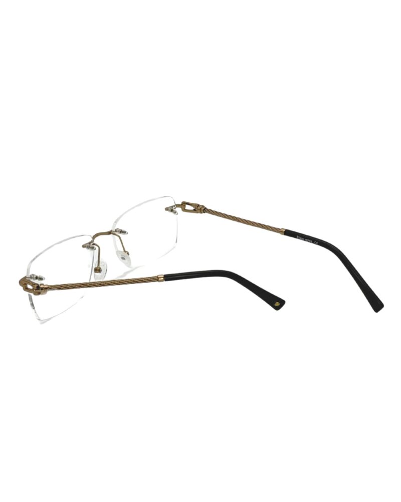 Lunettes de vue sans cadre Blue Eyes Percée, finition dorée, monture rectangulaire légère