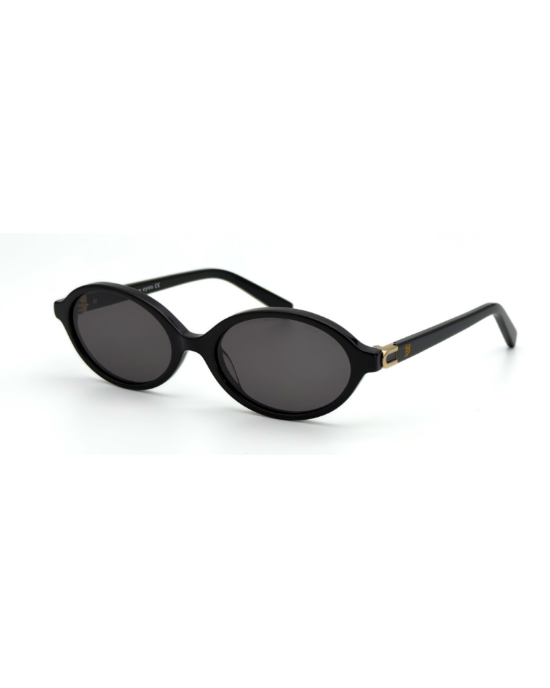 Lunettes de soleil femme ovale Blue Eyes noires Lunettes de soleil femme ovale Blue Eyes noires en acétate brillant