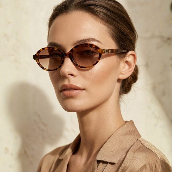 Lunettes de soleil femme ovale écaille vintage Blue Eyes Lunettes de soleil femme ovale écaille avec verres dégradés marron