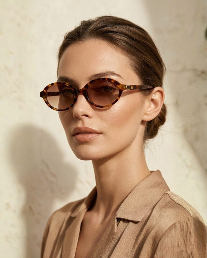 Lunettes de soleil femme ovale écaille vintage Blue Eyes Lunettes de soleil femme ovale écaille avec verres dégradés marron