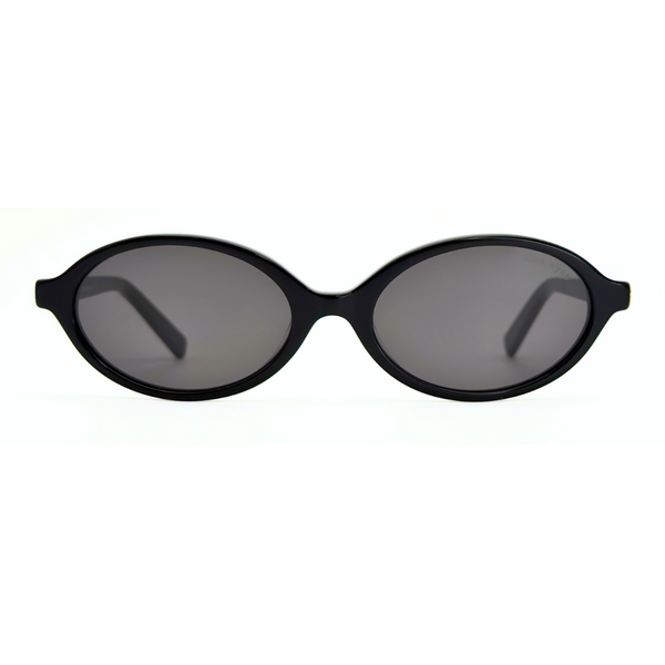 Lunettes de soleil femme ovale Blue Eyes noires Lunettes de soleil femme ovale Blue Eyes noires en acétate brillant
