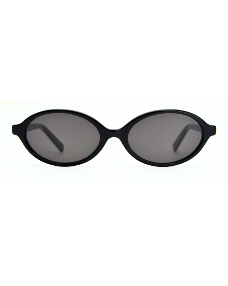 Lunettes de soleil femme ovale Blue Eyes noires Lunettes de soleil femme ovale Blue Eyes noires en acétate brillant