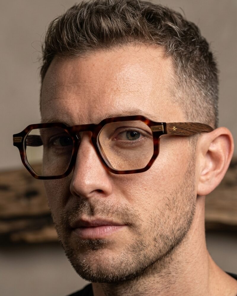 Lunettes de vue VAKAY BREEZE monture hexagonale bois et acétate – homme femme – AZZABI OPTIC Tunisie