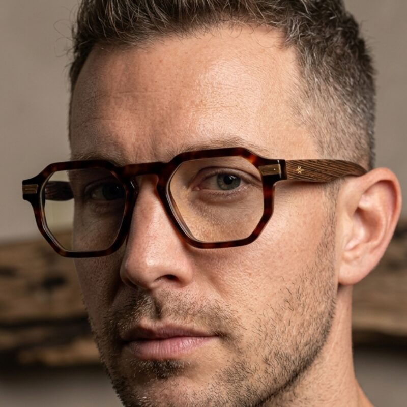 Lunettes de vue VAKAY BREEZE monture hexagonale bois et acétate – homme femme – AZZABI OPTIC Tunisie