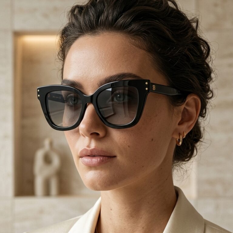 Lunettes de vue clip on femme Blue Eyes, modèle AT1234 en noir brillant avec son clip magnétique.