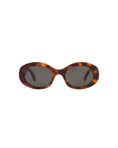 Lunettes de soleil Celine femme modèle CL40194U forme ovale monture acétate marron brillant logo Triomphe doré