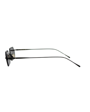Lunettes de soleil femme hexagonales monture métal Noir verres plats