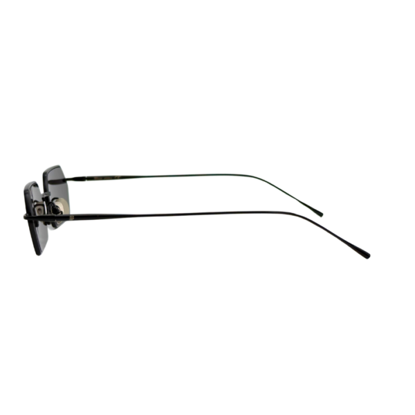 Lunettes de soleil femme hexagonales monture métal Noir verres plats