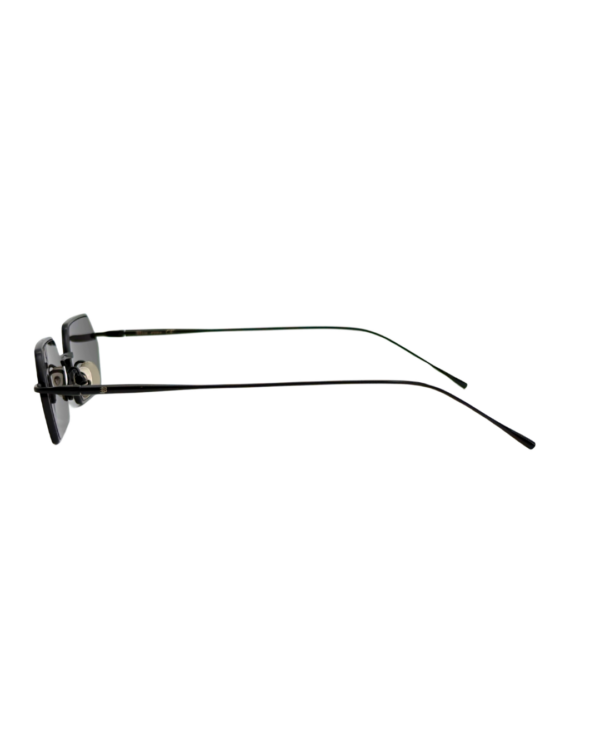 Lunettes de soleil femme hexagonales monture métal Noir verres plats
