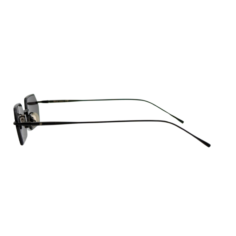 Lunettes de soleil femme hexagonales monture métal Noir verres plats