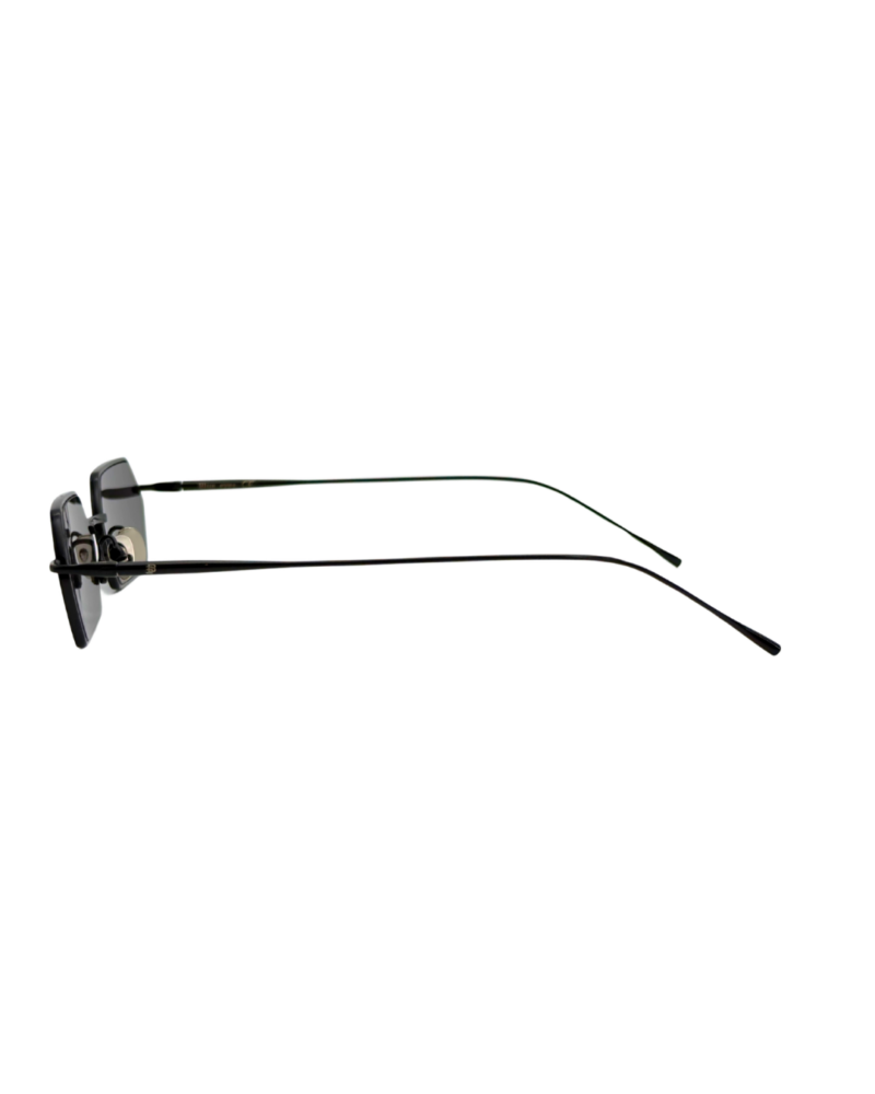 Lunettes de soleil femme hexagonales monture métal Noir verres plats