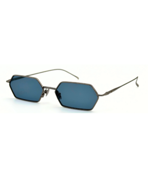 Lunettes de soleil femme hexagonales monture métal Noir verres plats
