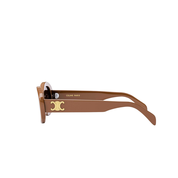 Lunettes de soleil Celine femme modèle CL40194U forme ovale monture acétate marron brillant logo Triomphe doré