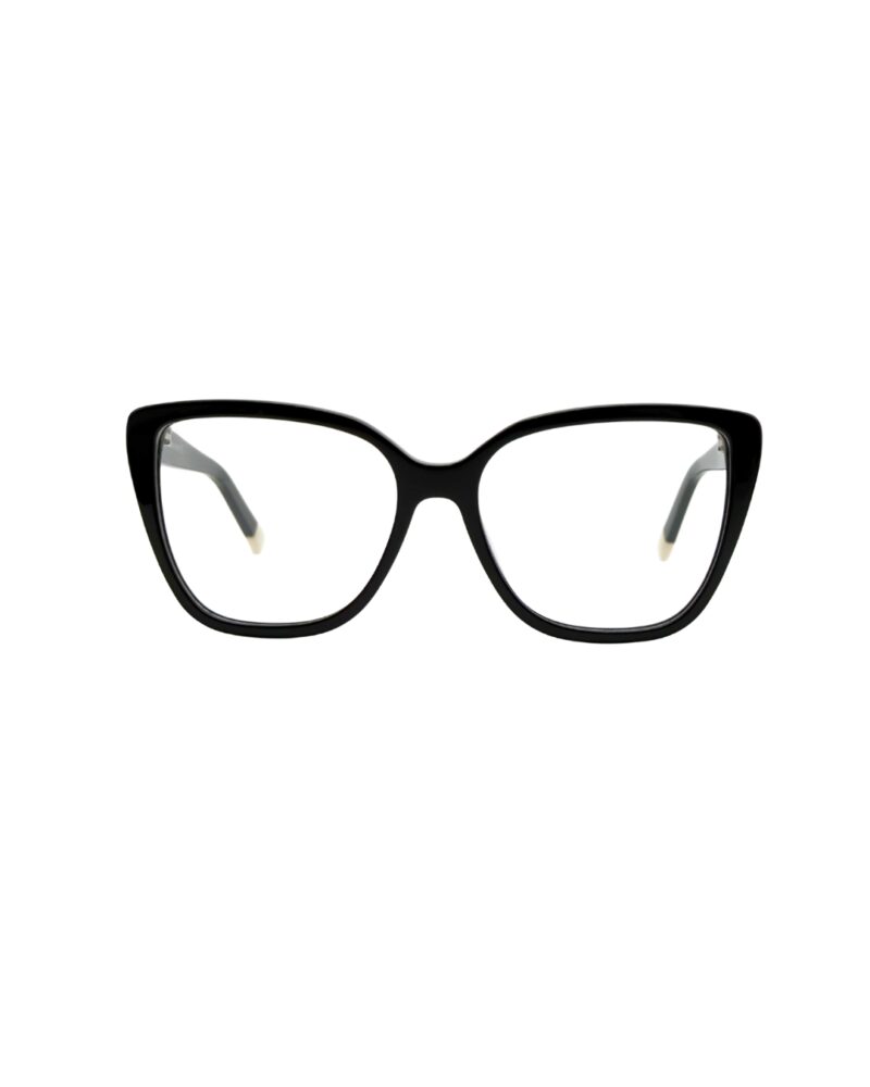 Lunettes de vue clip on femme Blue Eyes, modèle AT1234 en noir brillant avec son clip magnétique.