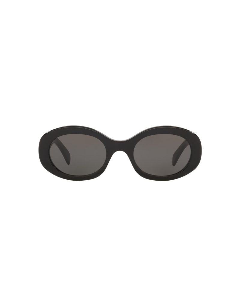 Lunettes de soleil Celine femme CL40194U face Triomphe Lunettes de soleil Celine femme modèle CL40194U forme ovale monture acétate marron brillant logo Triomphe doré