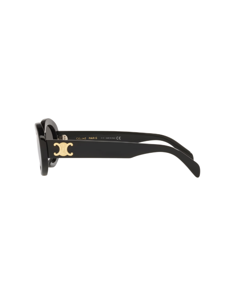 Lunettes de soleil Celine femme CL40194U branches Triomphe Lunettes de soleil Celine femme modèle CL40194U forme ovale monture acétate marron brillant logo Triomphe doré