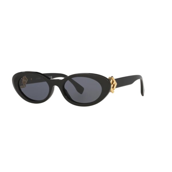 Lunettes de soleil femme Fendi FE40140U ovale en acétate noir avec logo FF Diamonds