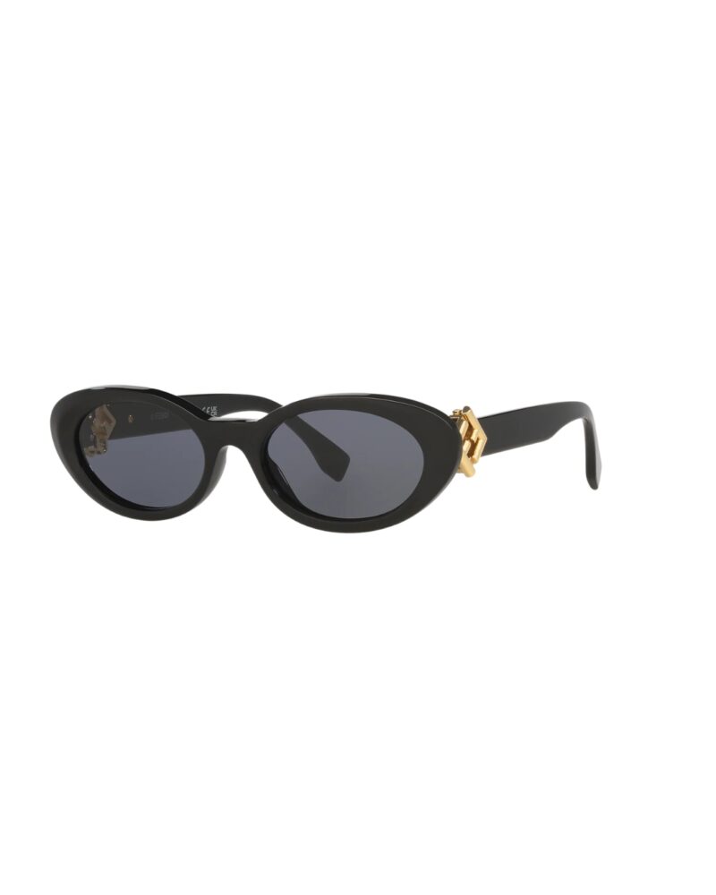Lunettes de soleil femme Fendi FE40140U ovale en acétate noir avec logo FF Diamonds