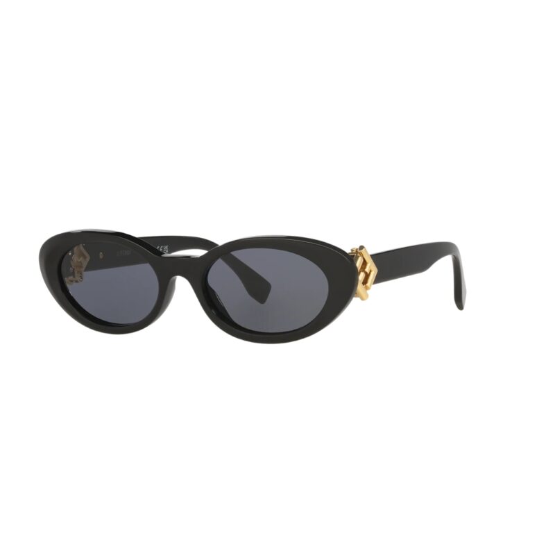Lunettes de soleil femme Fendi FE40140U ovale en acétate noir avec logo FF Diamonds