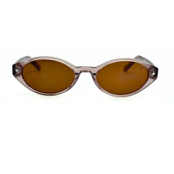 VTO Lunettes Polarisées TUDOR Femme Tunisie Mauve Translucide T006 face Lunettes Polarisées TUDOR Femme Tunisie monture mauve translucide verres ambrés polarisés chez AZZABI OPTIC