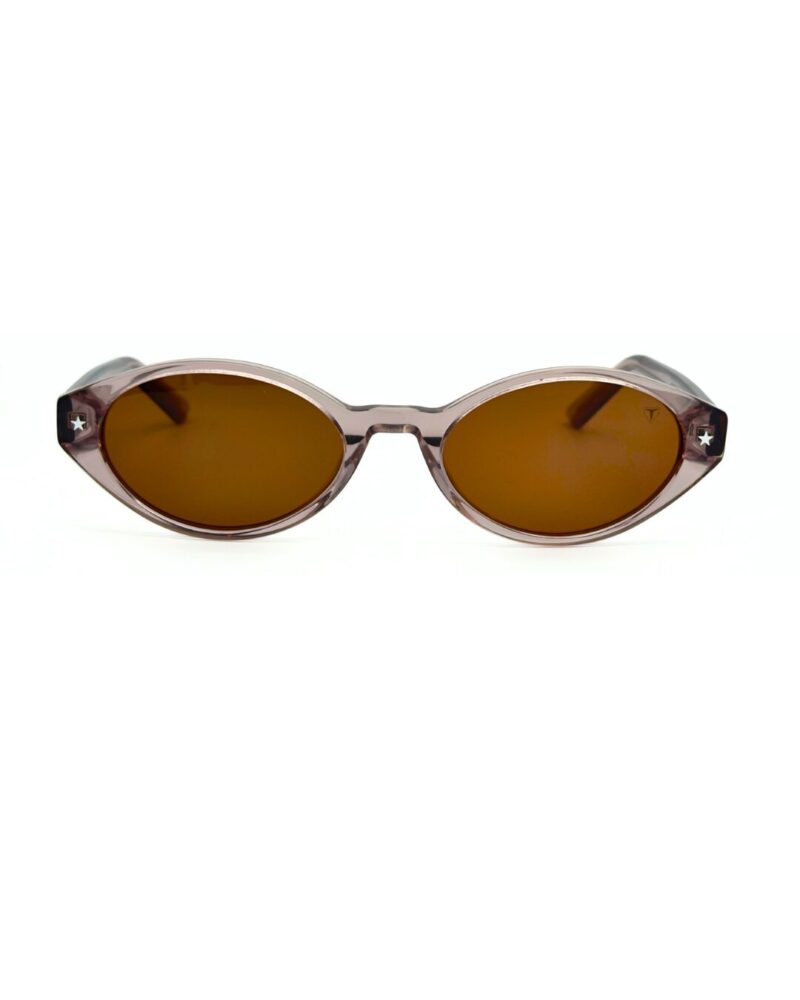 VTO Lunettes Polarisées TUDOR Femme Tunisie Mauve Translucide T006 face Lunettes Polarisées TUDOR Femme Tunisie monture mauve translucide verres ambrés polarisés chez AZZABI OPTIC