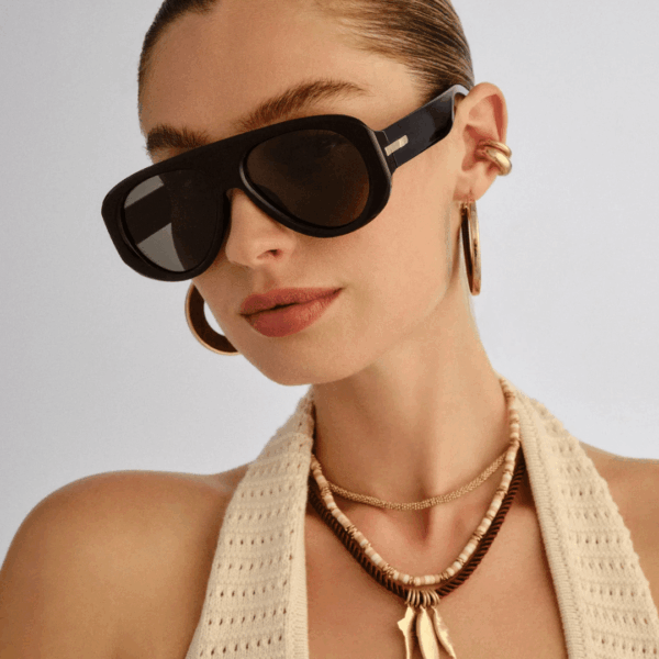 Monture aviateur épaisse Le Specs Dream Boat noir
